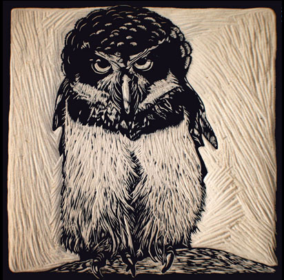 woodcut mexican owl